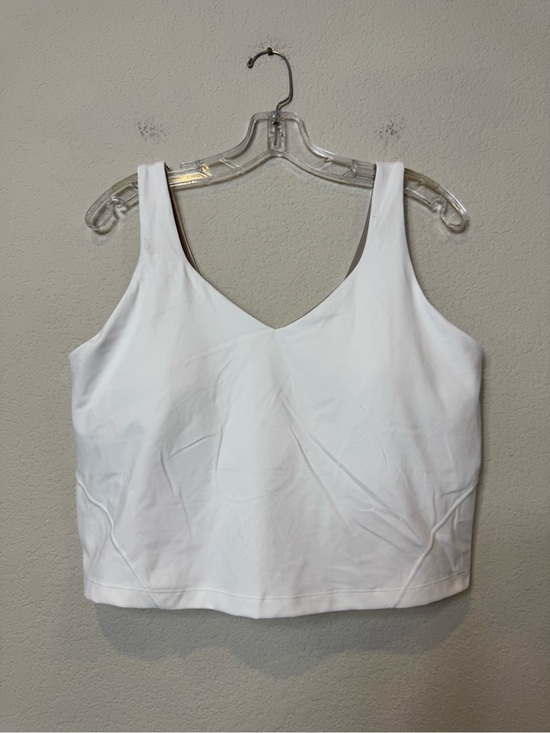 lululemon athletica Tops - Lululemon Align White V-Neck Cropped Tank Top Built-in Bra Light Support size 16